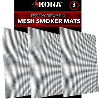 KONA Mesh Smoker Mats - Non-Stick Mesh Mats (Set of 3)