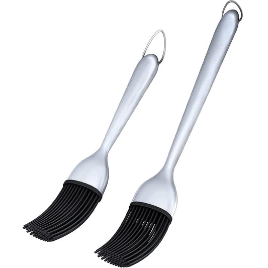 Kona Stainless Steel Basting Brush With Silicone Bristles Set- 12 inch & 8 inch